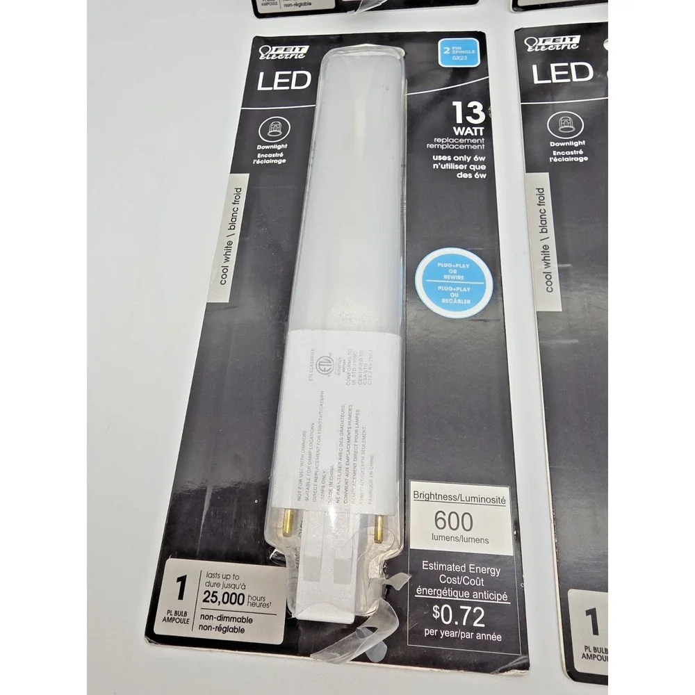 Feit Electric 13-Watt Equivalent PL Horizontal CFLNI Bi-Pin Plug-in GX23 B (4PK)